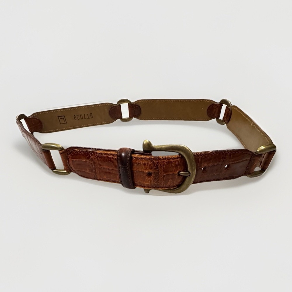 Fossil Brown Genuine Leather Belt - Women's Size L WEAR DISTRESSED BY7029